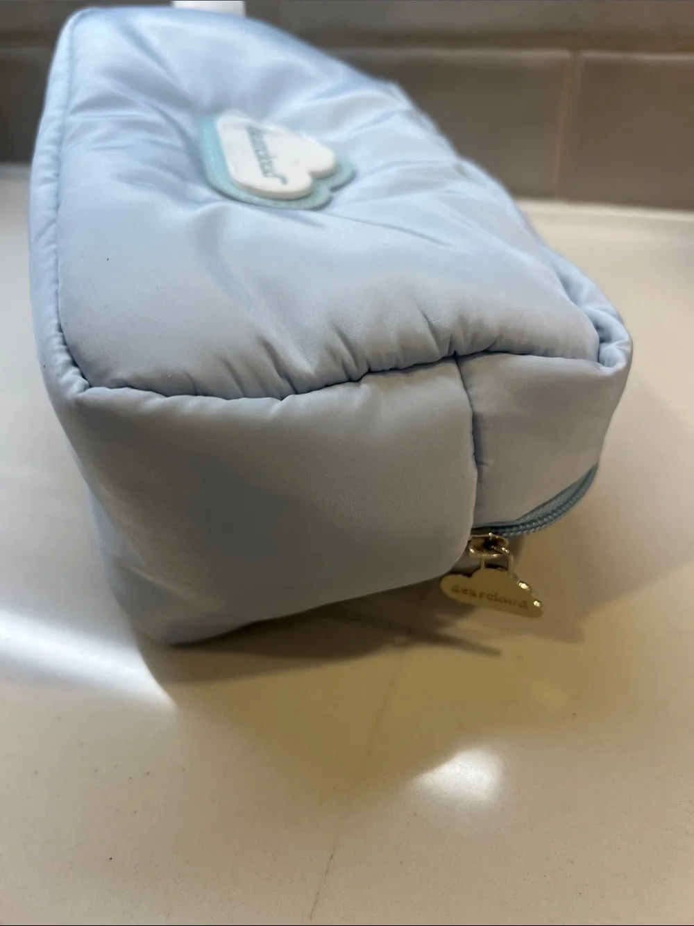 dearcloud Light Blue Cosmetic Pouch with Cloud Tag New!